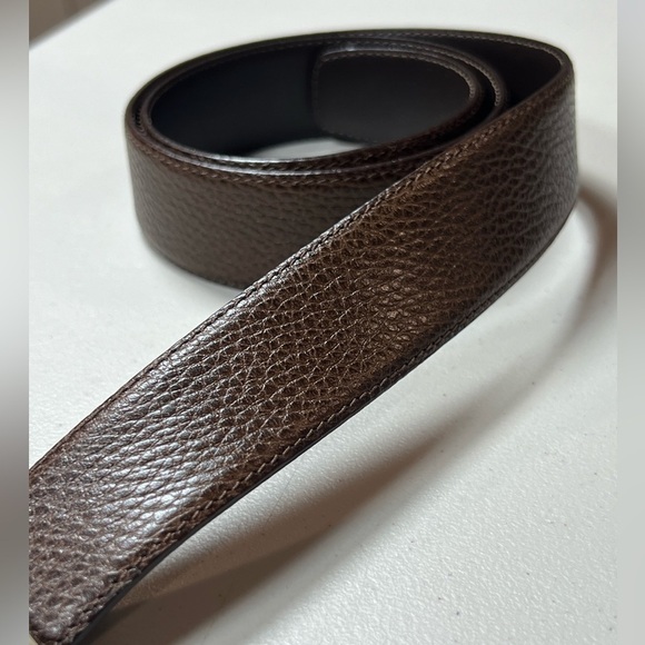 a. Testoni 32W Belt 100% Genuine Leather Pebble Brown Made in Italy Lux Designer - Picture 6 of 12